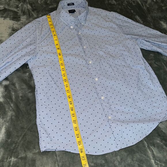 J.Crew Re-Imagined Shirt Men's Large Blue Heart Print Cotton Casual Button-Down - Picture 8 of 8